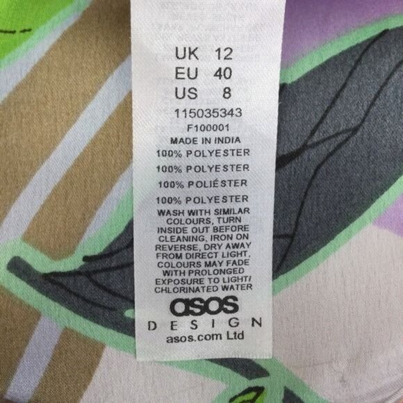 ASOS DESIGN Ruched Side Midi Skirt in Floral Swirl Print 8 NWT - Picture 6 of 8